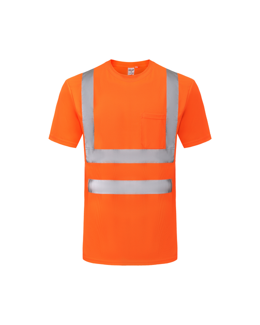Ideal Club High Visibility ANSI/ISEA 107-2020, Type R, Class 3 Orange Short Sleeve Safety Shirt [R]