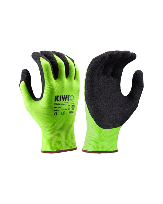 Kiwi PUD Palm Coated Strech Polyester Knit Neon Grip Gloves [R53200]