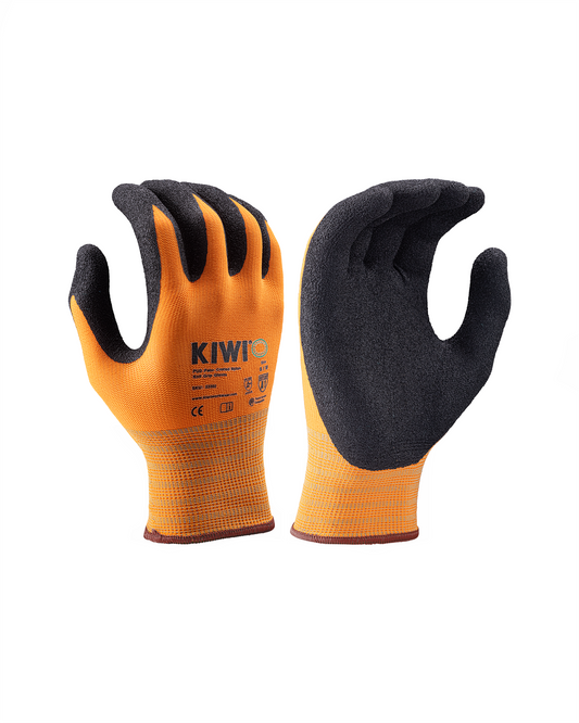 Kiwi PUD Palm Coated Nylon Knit Orange Grip Gloves [R53300]
