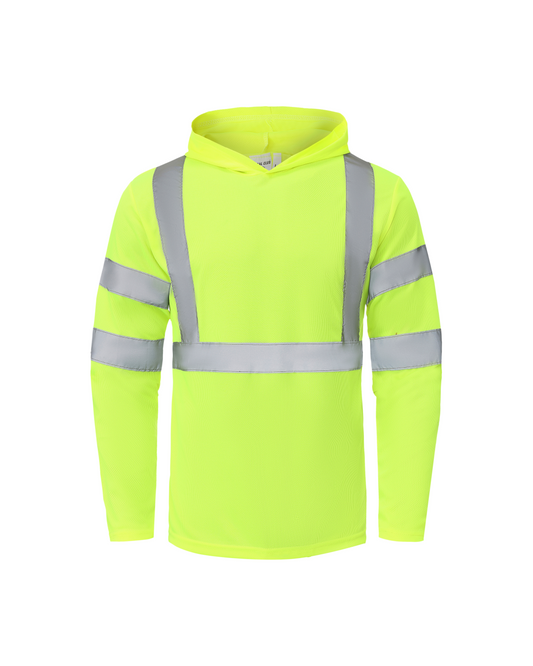 Ideal Club High Visibility ANSI/ISEA 107-2020, Type R, Class 3 Neon Long Sleeve Safety Hoodie [R]