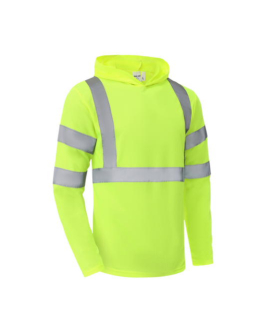Ideal Club High Visibility ANSI/ISEA 107-2020, Type R, Class 3 Neon Long Sleeve Safety Hoodie [R]