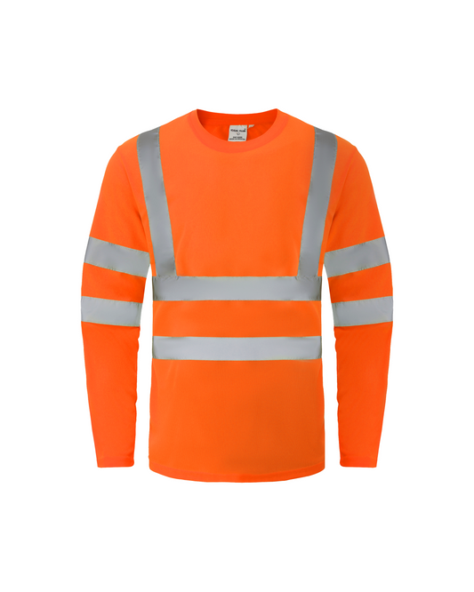 Ideal Club High Visibility ANSI/ISEA 107-2020, Type R, Class 3 Orange Long Sleeve Safety Shirt [R]