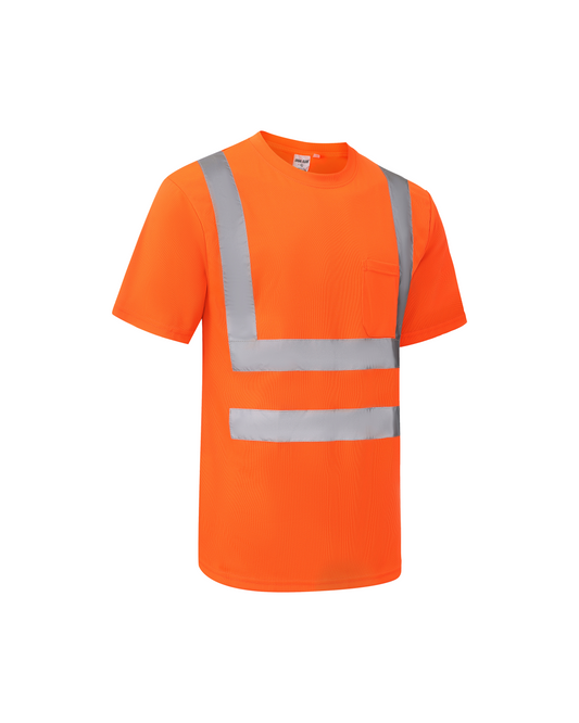 Ideal Club High Visibility ANSI/ISEA 107-2020, Type R, Class 3 Orange Short Sleeve Safety Shirt [R]